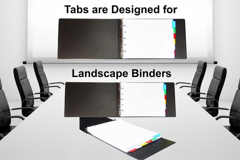 LandscapeBinder-com Landscape Color Blank Tabs, 6 Per Set, for Landscape or Horizontal Binders, for Standard Size Paper - Image 5